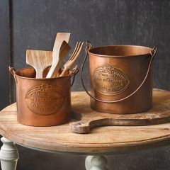 Farmhouse Classics Copper Buckets Set of 2