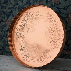 Farmhouse Classics Copper Embossed Round Tray