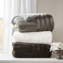 Farmhouse Classics Textured Plush Throw Blanket