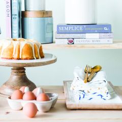 Farmhouse Enameled Wood Tray Set of 2