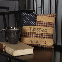Farmhouse Patriotic Patch Throw Pillow