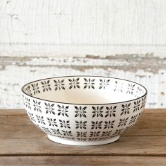 Farmhouse Pattern Ceramic Serving Bowl Set of 2