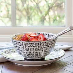 Farmhouse Pattern Ceramic Bowl Soup Set of 6