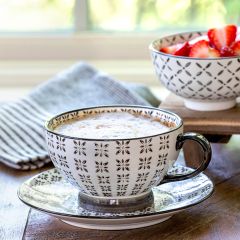 Patterned Ceramic Cappuccino Mug Set of 6