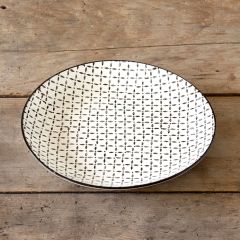 Farmhouse Pattern Ceramic Plate Dinner