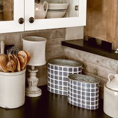 Farmhouse Plaid Bucket Set of 3