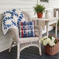 Farmhouse Plaid Porch Life Throw Pillow Set of 2