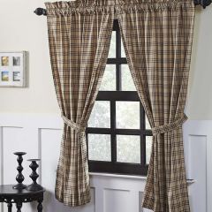 Farmhouse Plaid Short Curtain Panel Set of 2