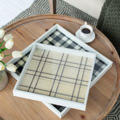 Farmhouse Plaid Square Nesting Trays Set of 2