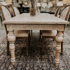 Farmhouse Rectangle Washed White Table | SHIPS FREE