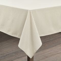 Farmhouse Ticking Stripe Tablecloth Neutral