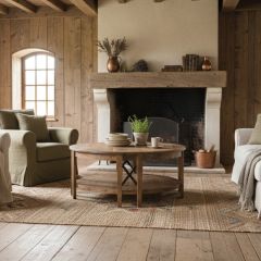 Farmhouse Two Tier Round Coffee Table