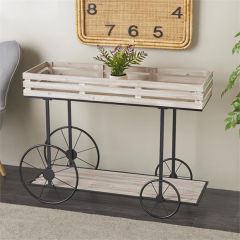 Farmhouse Wheelbarrow Plant Stand Table