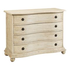 Farmhouse Whitewashed Bow Front Chest