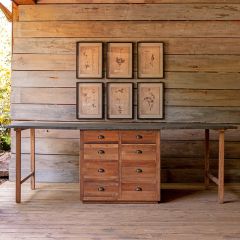 Farmhouse Work Bench Table with Drawers