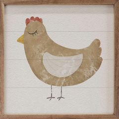 Farmland Chicken White Wall Art