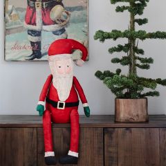Father Santa Canvas Sitting Figurine 17 Inch