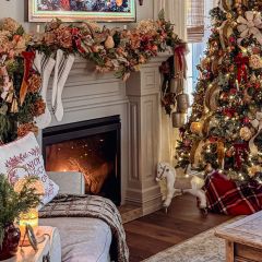 Faux Beige Berry and Pomegranate Garland