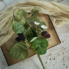 Faux Blackberry and Raspberry Floral Pick
