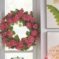 Faux Bright Geranium Wreath