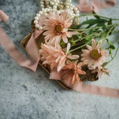 Faux Coral Daisy Stem Spray