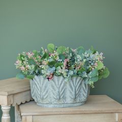 Faux Eucalyptus and Pink Berries Bush Set of 4