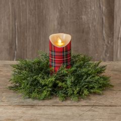 Faux Evergreen Cedar Candle Ring