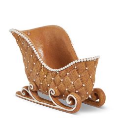 Faux Gingerbread And Pearl Trimmed Sleigh