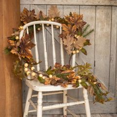 Faux Golden Oak Leaves and Acorns Garland