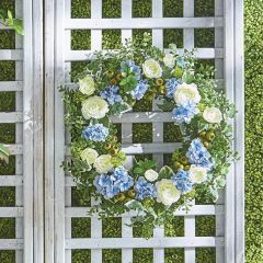 Faux Hydrangea And Ranunculus Wreath