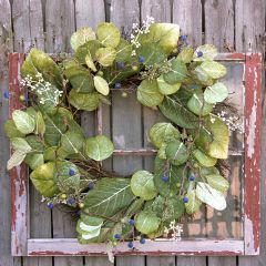 Faux Magnolia Leaf and Berries Wreath
