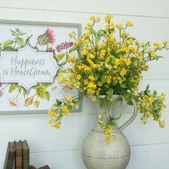Faux Mini Yellow Flower Bush