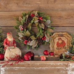 Faux Mixed Christmas Botanicals Wreath