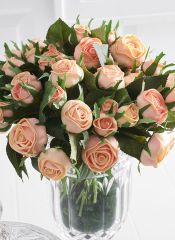 Faux Orange Cabbage Rose 7 Stem Bundle