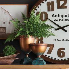 Faux Patina Trophy Planter Pot