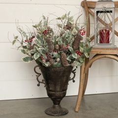 Faux Pine and Holly Berries Holiday Spray