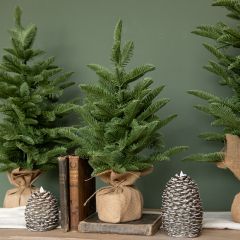 Faux Pine Tree With Burlap Base