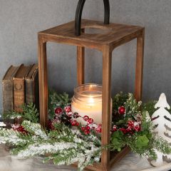 Faux Red Berry Evergreen Wreath