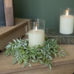 Faux Tea Leaf Greenery Candle Ring Set of 3
