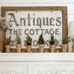 Faux Tree In Paper Wrapped Pot Set of 6