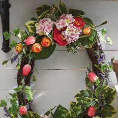 Faux Tulip Oval Wreath