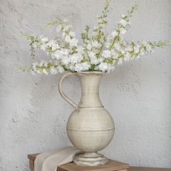 Faux White Delphinium Stem Set of 3