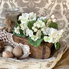 Faux White Geranium Spray