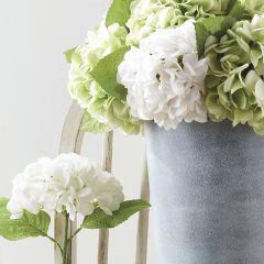 Faux White Hydrangea Flower Stem