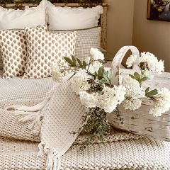 Faux White Hydrangea Stem