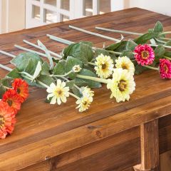 Faux Zinnia Garden Stems, Set of 3
