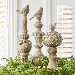 Bird Top Finials Set of 3