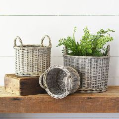 Handled Basket Planter Set of 3