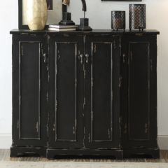 Antiqued 4 Door Console Cabinet