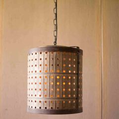 Perforated Industrial Metal Pendant Light